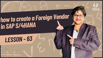 #lecture 63: how to create a Foreign Vendor in SAP S/4HANA | SAP S4 HANA | #sapficotutorial |