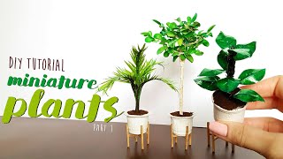 MINIATURE PLANTS DIY | How to make MINIATURE PLANTS with PAPER for DOLLS | Barbie Furniture | Part 1