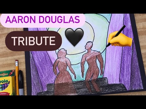 Aaron Douglas Tribute for Kids - Easy ART Project Black History Month #aarondouglas #mrschuettesart