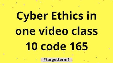 Cyber ethics mcq class 10 code 165||cyber ethics mcq||#saral_programming ||#cbse ||#term1