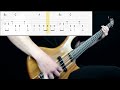 Garbage ft. Screaming Females - Because The Night (Bass Cover) (Play Along Tabs In Video)