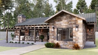 OUTSTANDING Small House | The Magic of Stone and Wood Combination
