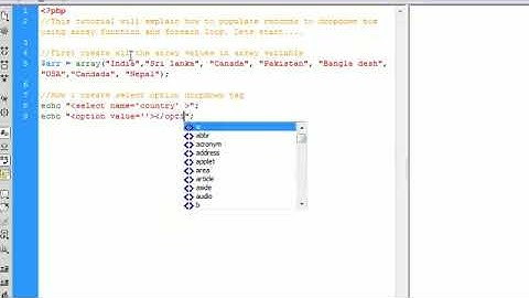 Populate records to dropdown box using array function