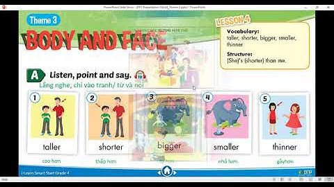 TIẾNG ANH LỚP 4 || THEME 3. BODY AND FACE (Lesson 4)|| i-Learn Smart Start Grade 4