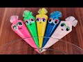 Making Slime With Colorful Cute Piping Bags ! Satisfying ASMR ! Part 253