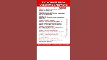 Python Interview Questions and Answers