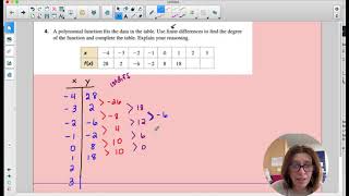 Coach Fred's Alg 2 ~ Method of finite differences to find the degree of a polynomial Wealth