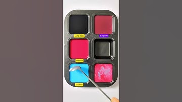 Create 3 colors from 3 colors : Lamp Black + Crimson + Sky Blue #asmr #mix #mixing #colormixing