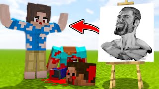 ÇİZİM YARIŞMASINDA KAVGA ÇIKTI !! 😱 *kafes dövüşü* - Minecraft