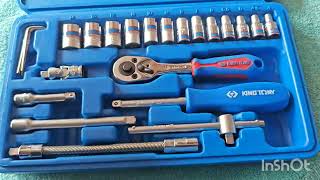 46-Piece 1/4'' Drive Socket Set Unboxing & Review | Model 2346MR #toolbox #kingtony #socketset