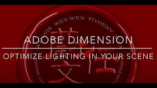 ADOBE DIMENSION - Optimize lighting in your scenes
