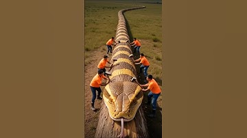 rescue giant python from giant log #animals #funny #shorts