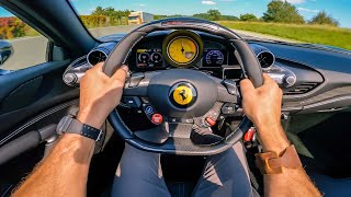 POV: Novitec Ferrari F8 Spider 300km\/h without a roof