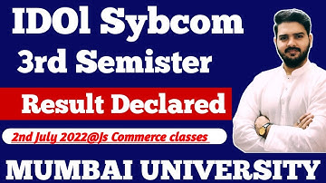 Idol Sybcom 3rd Semister Result Declared|Download Idol result 2022 july|