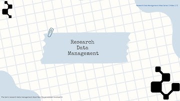 1. Research Data Management