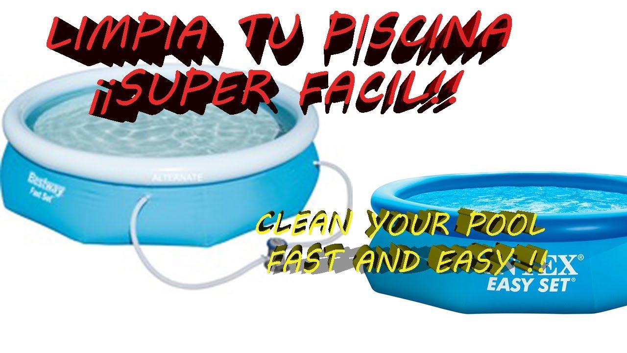 enero Aburrido maníaco TRUCO FACIL ) Limpiar fondo de piscina desmontable / manguera/ clean pool  easy ( ORIGINAL ) - YouTube
