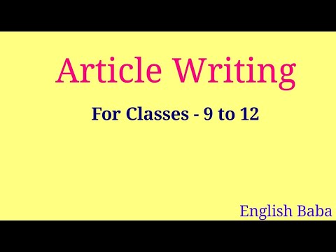 Article | article writing | article writing cbse | class 9 article
