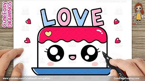 Learn How to Draw a Cute Love Cake - Step by Step for Kids and Toddlers!