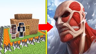 TITAN ĐẠI HÌNH Tấn Công Nhà Được Bảo Vệ Bởi bqThanh và Ốc Trong Minecraft (Colossal Titan)