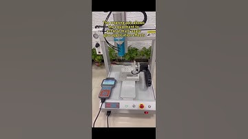 We are testing the rotation axis of the five axis dispensing machine.