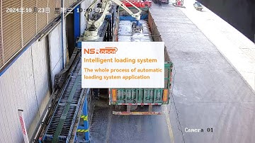 Truck loading automation with robot, 7th axis rail, 3D radar scanner