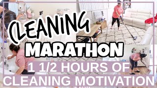 CLEAN WITH ME MARATHON! 1 1/2 HOURS OF CLEANING MOTIVATION | CLEANING ROUTINE