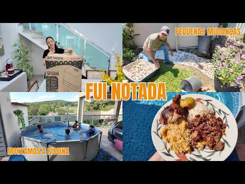 MONTAMOS A PISCINA, OLHA O QUE CHEGOU POR AQUI, CUIDANDO DO JARDIM, MARIDO MONTOU A MESA DO CAFÉ