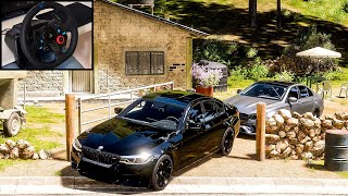 BMW M5 F90 & Mercedes-AMG E63 S BRABUS CONVOY | Forza Horizon 5 | Steering Wheel Gameplay