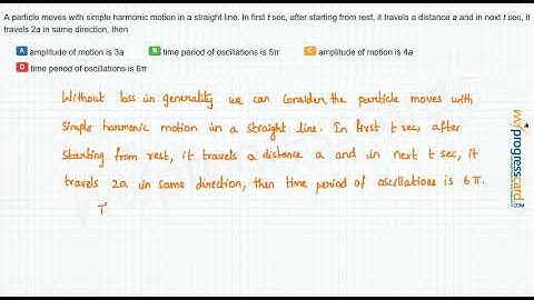 A particle moves with simple harmonic motion in a straight l