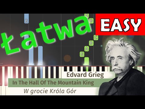🎹 W grocie Króla Gór (Edvard Grieg) - Piano Tutorial (łatwa wersja) 🎵 NUTY W OPISIE 🎼