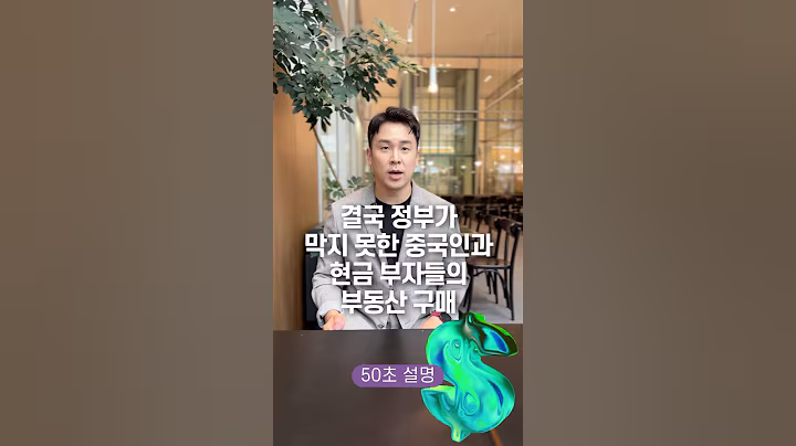 결국 정부가 막지 못한 중국인과 현금 부자들의 부동산 구매, 50초 안에 설명하기