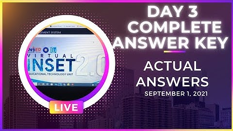 VINSET DAY 3 COMPLETE ANSWER KEY ACTUAL ANSWERS