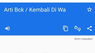 Arti Bck / Back Di Wa