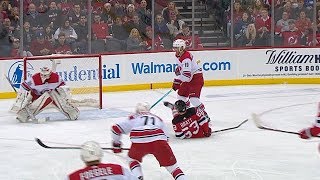 Dougie Hamilton's big check on Jesper Bratt