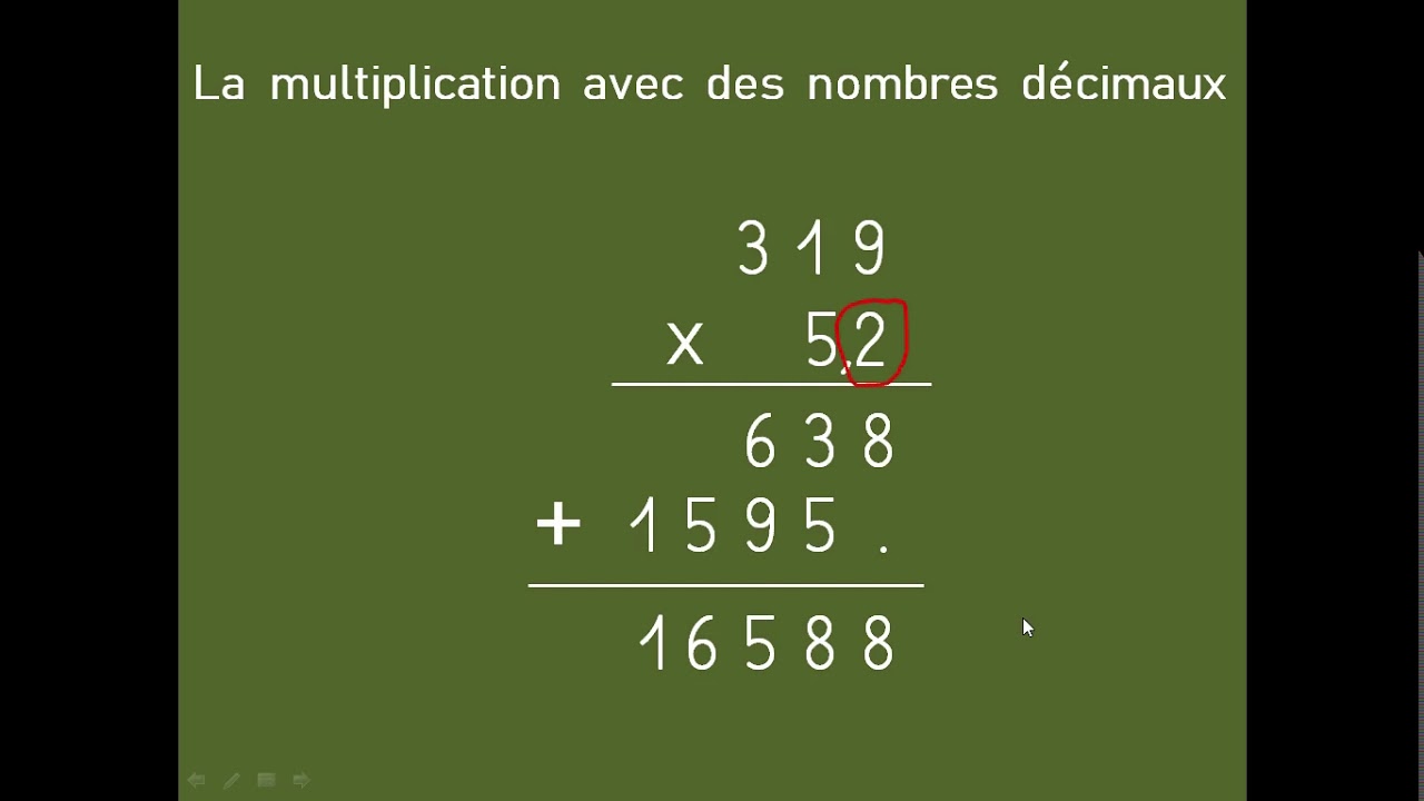 Technique opératoire de la multiplication avec des nombres décimaux ...