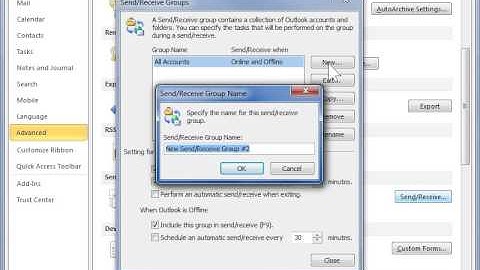 Outlook 2010 Create a Send/Receive Group