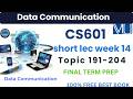 cs601 short lecture 14 week 14 topic 192 to 204
