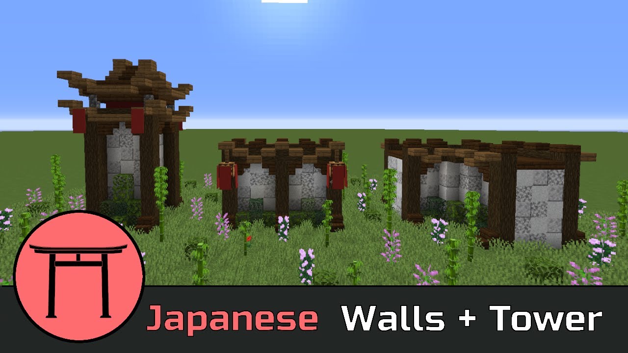 Minecraft Building Tutorial How to build Japanese Walls + Tower YouTube