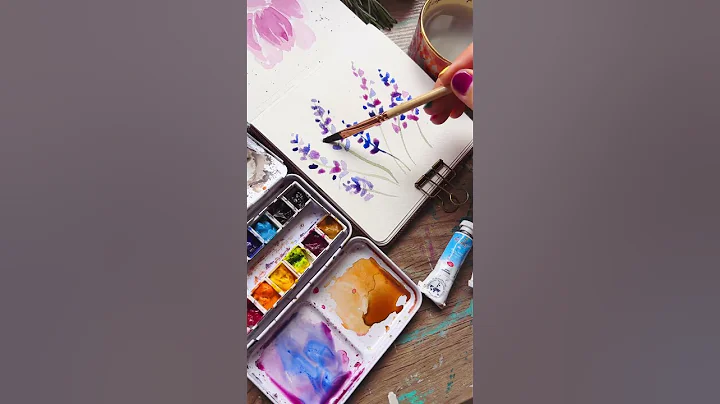 How to paint easy watercolor lavender flowers for beginners