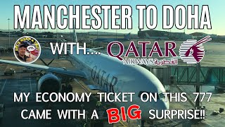 Manchester to Doha with Qatar Airways and their Boeing 777 in Economy Class