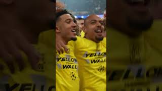 Dortmund celebrating reaching their first #UCL final since 2013 😍💛