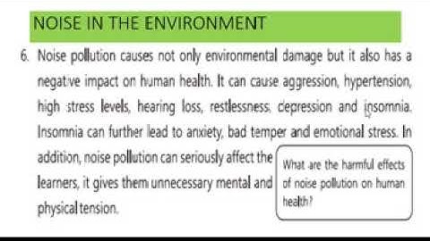 IX ENGLISH LESSON # 57 UNIT # 11 TOPIC: NOISE IN THE ENVIRONMENT