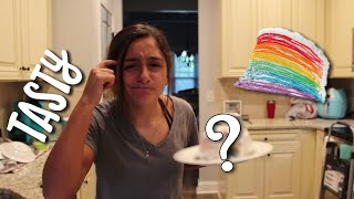 trying to make the Tasty Rainbow Crepe Cake *gone wrong*