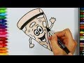 كيف ترسم بيتزا رسم سهل للاطفال