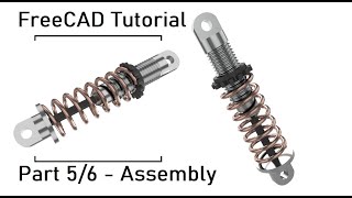 FreeCAD Tutorial Part 5/6 | Creation the Assembly in A2Plus Workbench of Shock Absorber