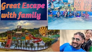 Water park with family