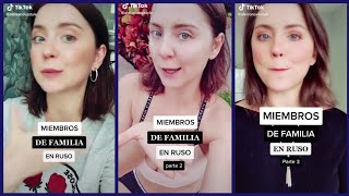 Ale Ivanova enseñando como decir los miembros de la familia en ruso