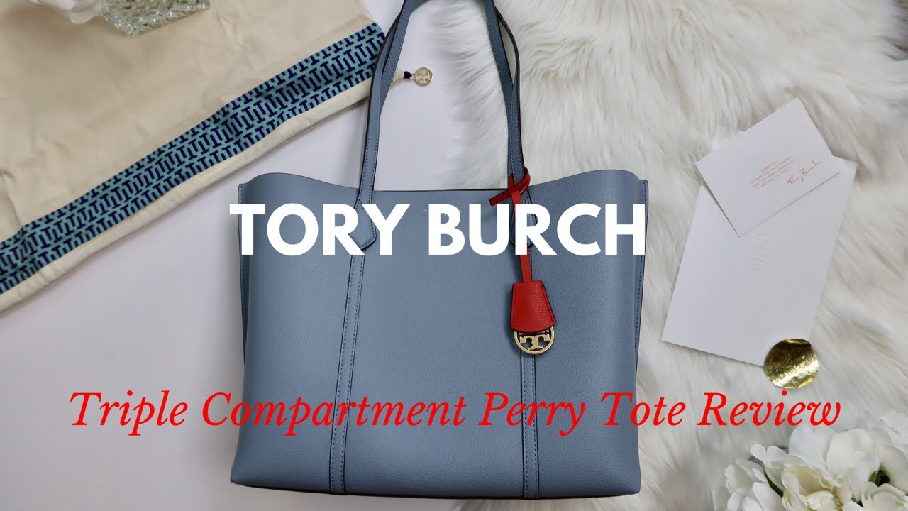Tory Burch New Triple Compartment Perry Tote Review - YouTube