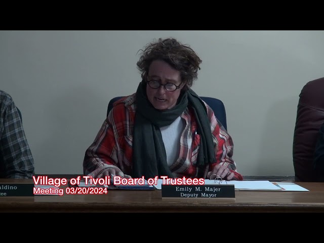 Village of Tivoli Board of Trustees Meeting 03/20/2024