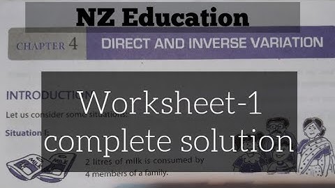 8th Maths Ch.-4 Direct and inverse variation | Worksheet-1 | DAV SCHOOL CBSE NCERT Board